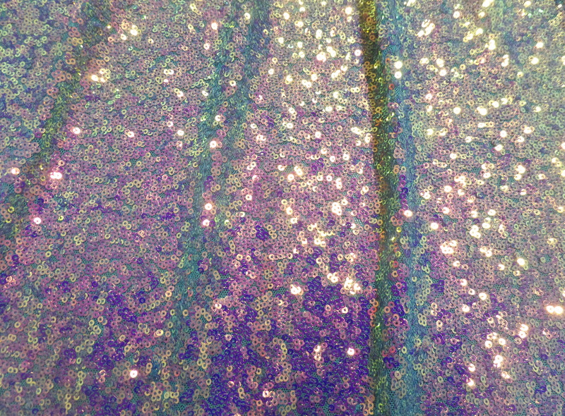 7.Turquoise Iridescent Sequins On Mesh